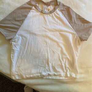 Divided two tone tee